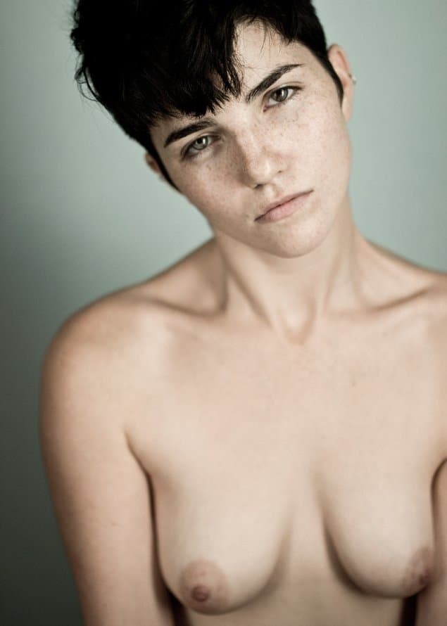 White mix Tomboy Dyke Stud short hair