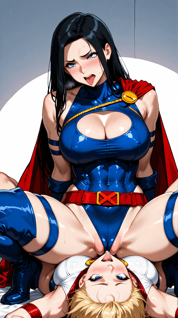 Psylock vs. Power girl: Scissoring