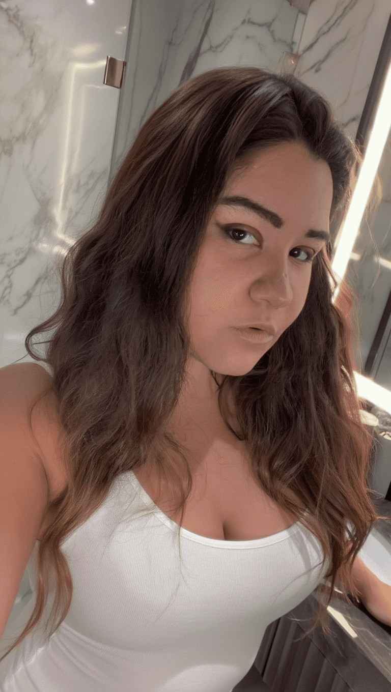 Latina milf blowing good dick in the bathroom