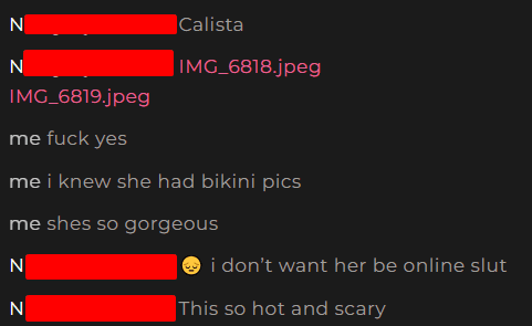 Chatpic risked teen Calista (20) IRL submitted
