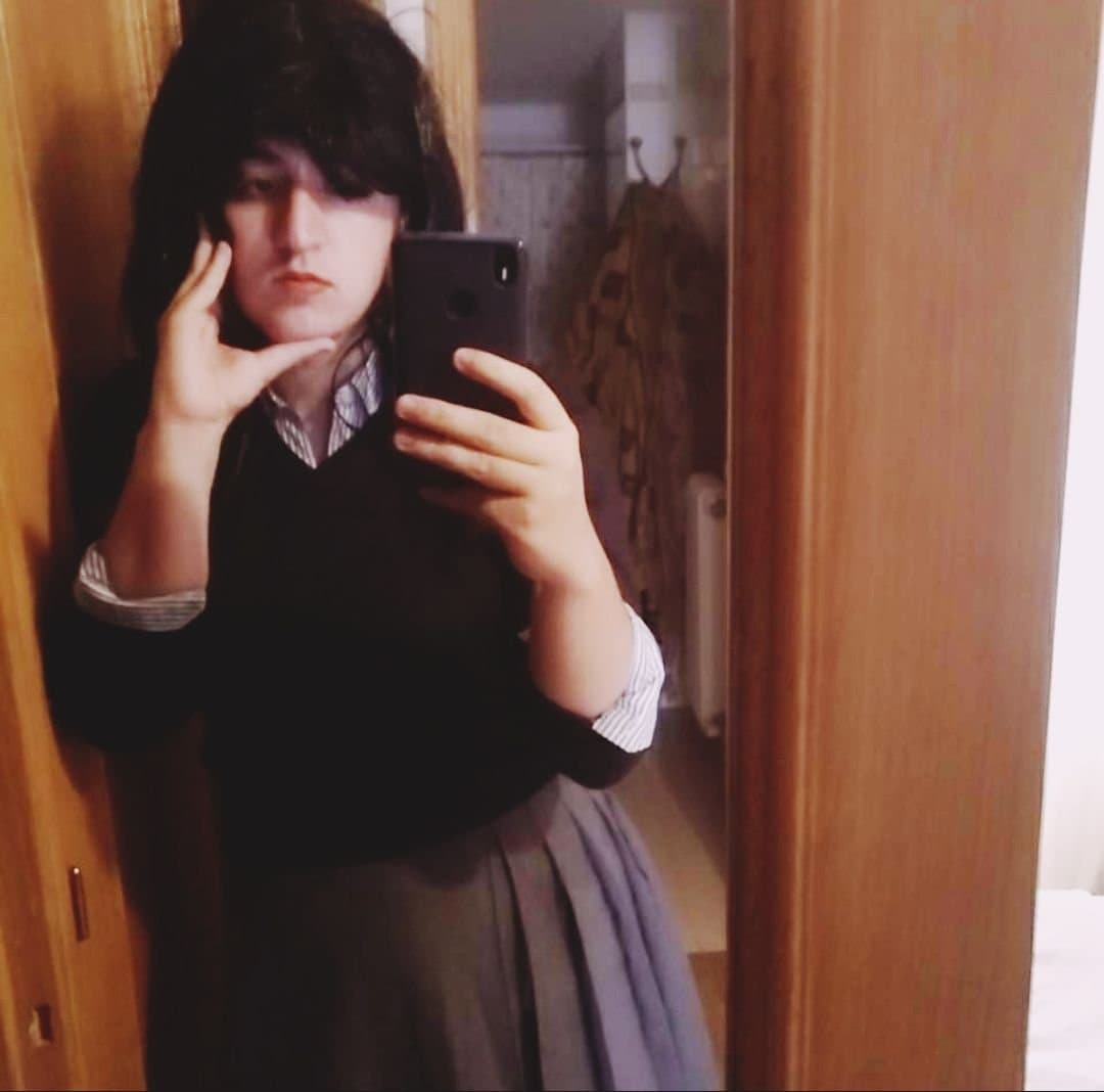 Sissy loser caged and forced to wear schoolgirl uniform! Make her your bitch!Kik: fagskirtedforever1