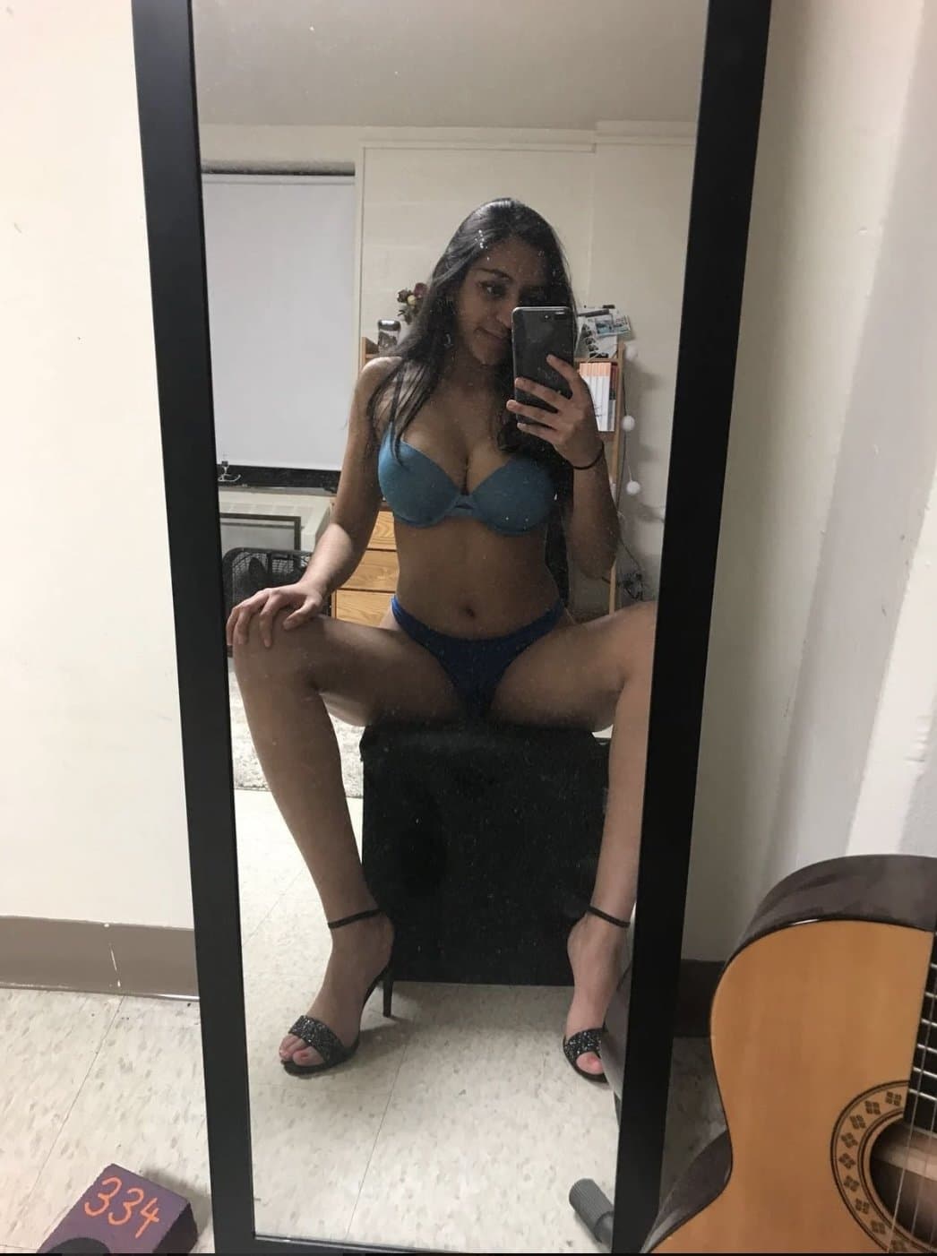 Cute college girl with amazing smile and amazing body