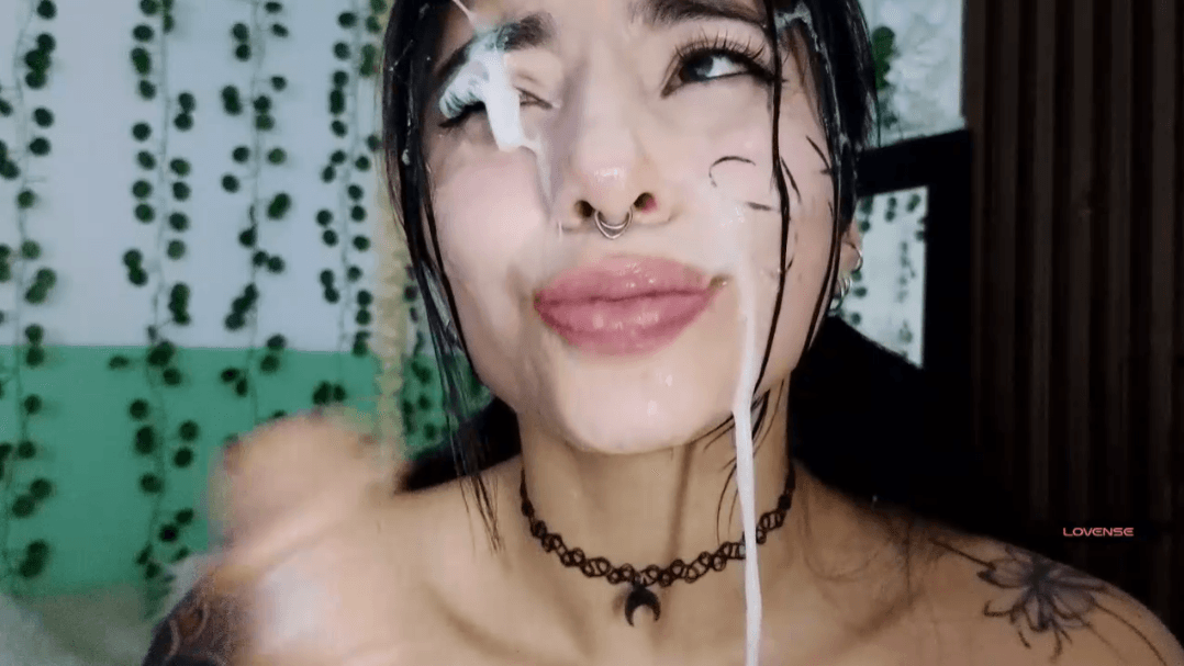 Amateur Latina slut drenched in spit, taking a dildo deep in her throat, slapping her face
