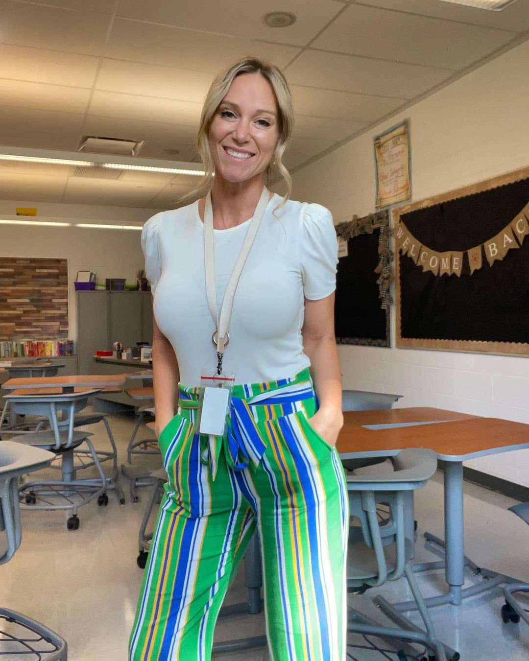 Busty Teacher Milf shows how she keeps fit
