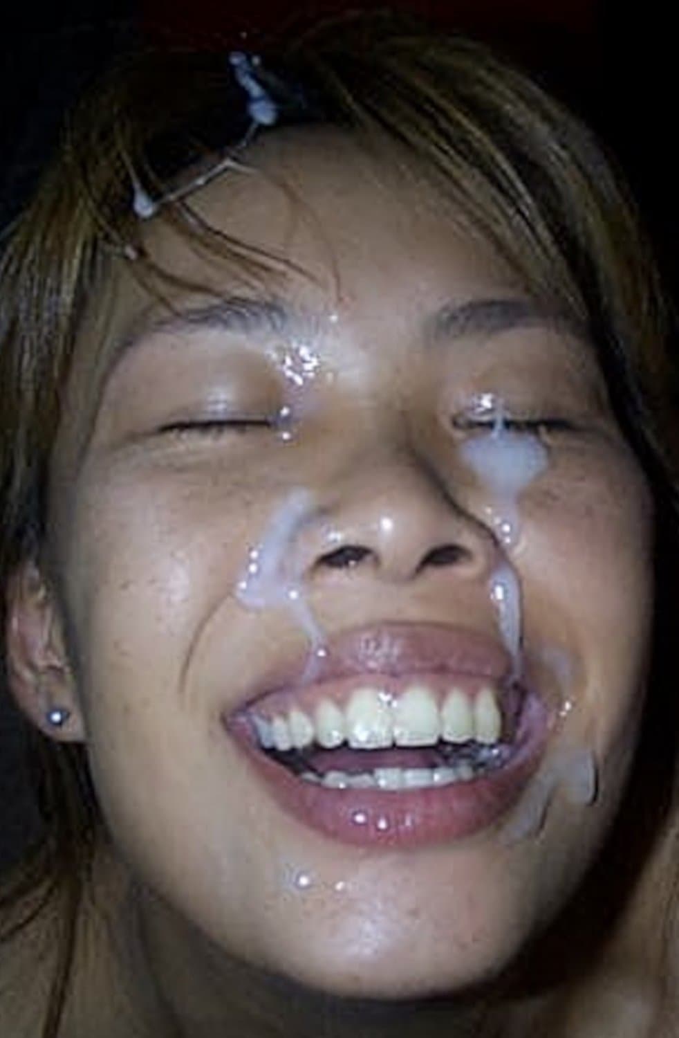 Asian wife Innocent and naive to full on tongue pierced cum facial webslut.