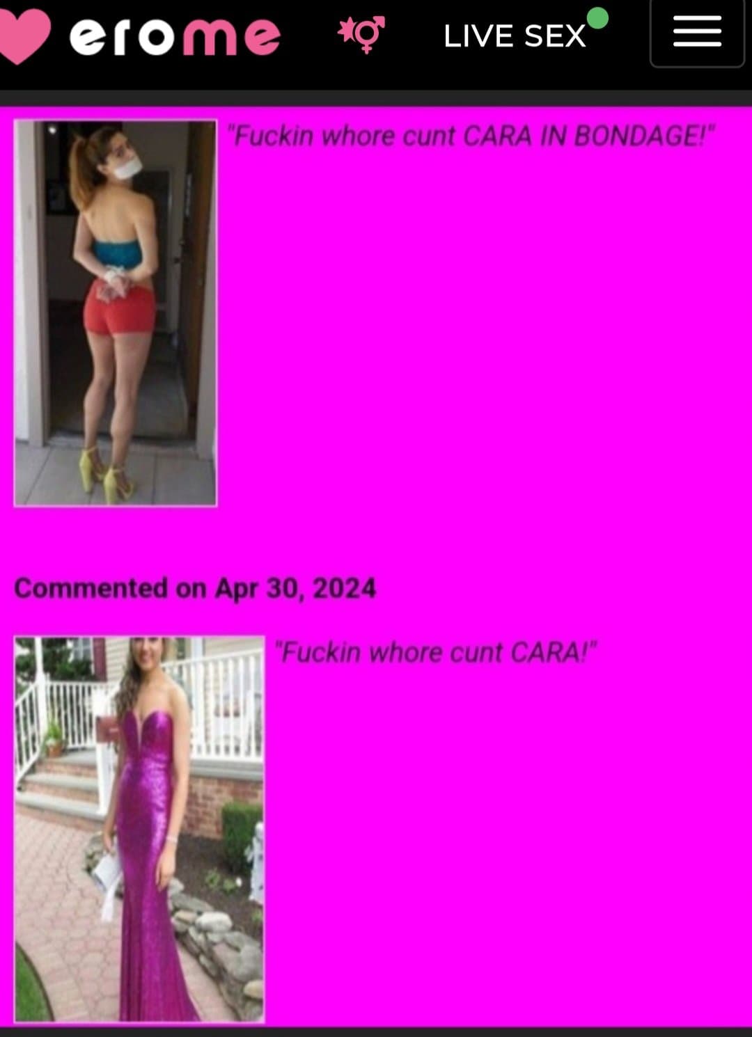 "CARA THE CUNT "!! WHITE CUM ON MY FACE/BLACK CUM IN MY WHORE MOUTH!!