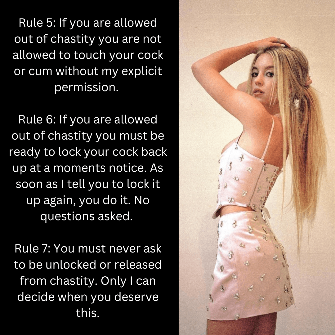 Sydney Sweeney Femdom Princess JOI Story Part 2 - chastity / sissy