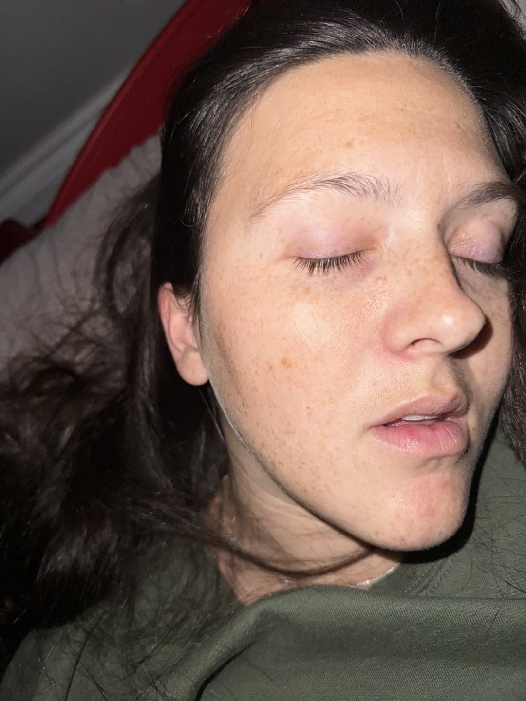 Sexy MILF wife so sexy when sleeping. Touch her!