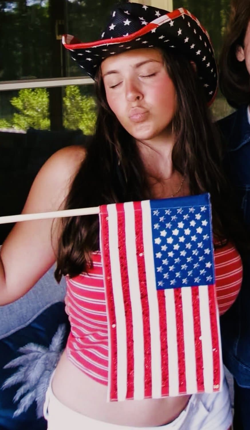 Carolyn’s tits sparkle on Fourth of July