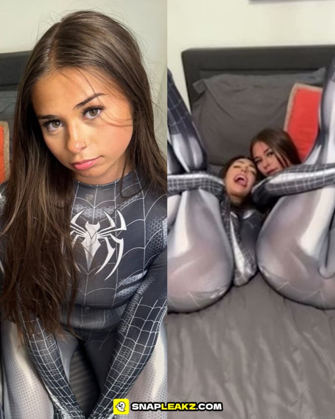Two famous tiktok teen with big tit and big ass spiderman tease video leaked