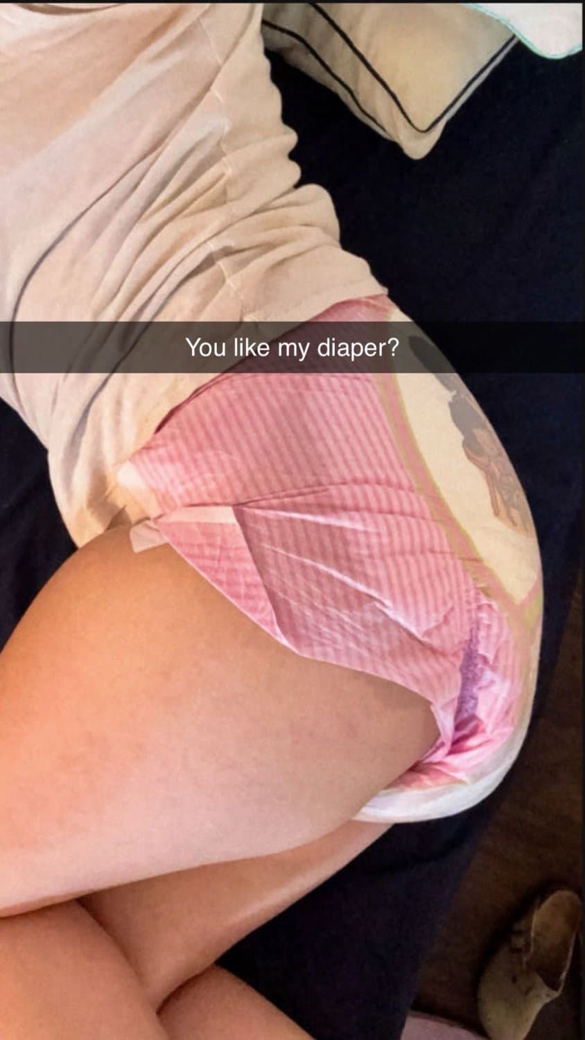 Hot strawberry blonde loves filling her diapers on Snapchat