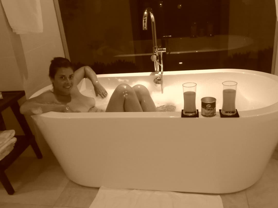 my wife bathing time