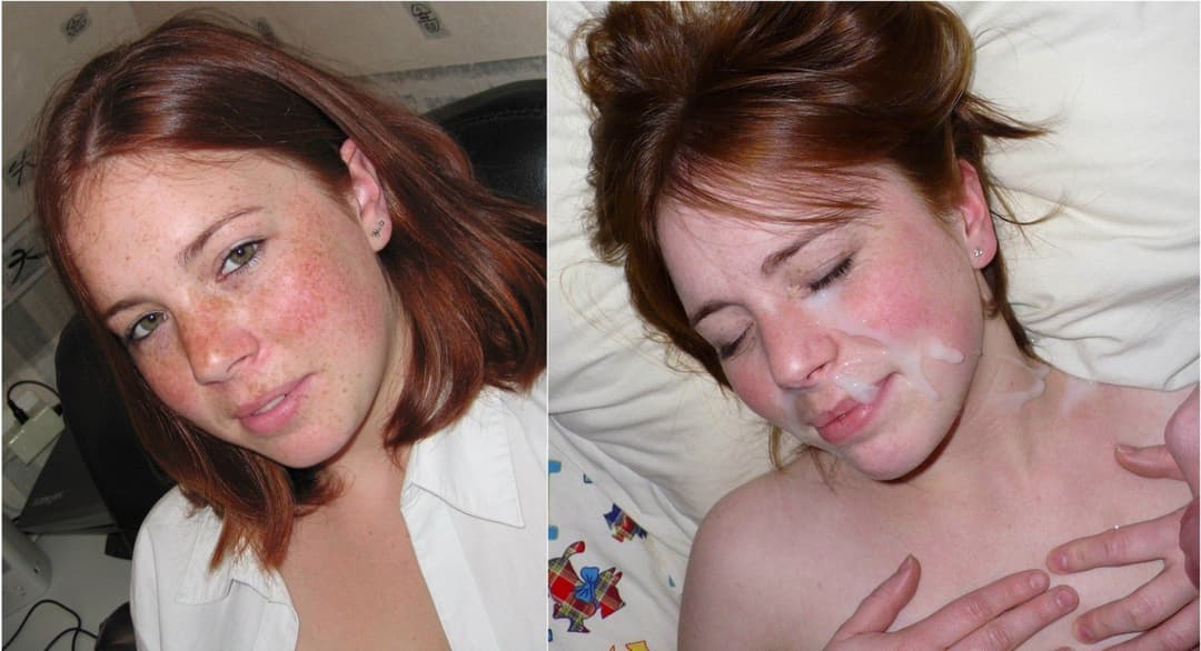 Redhead loves receiving messy facials  Who is she anyone got her name or links?