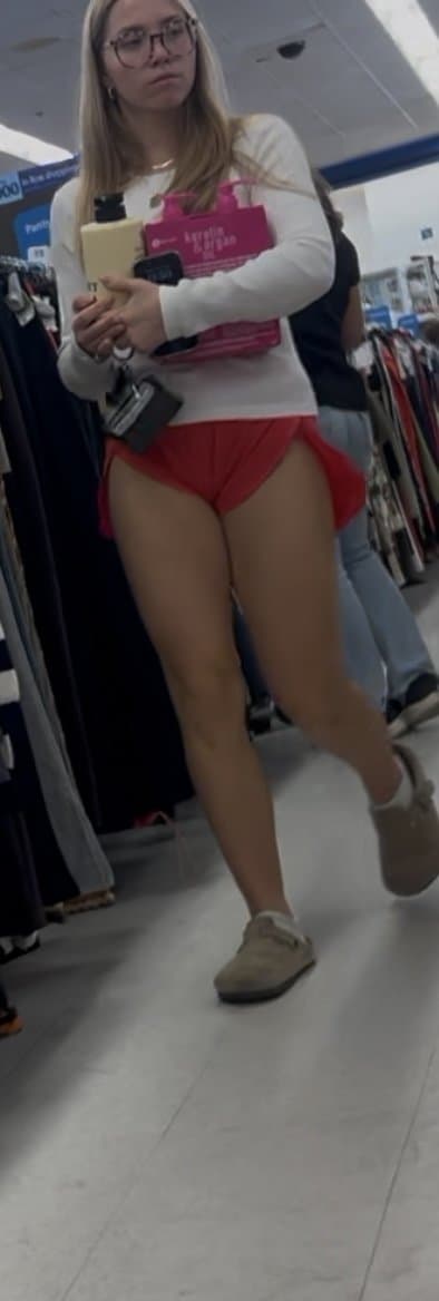 Tight shorts tight Pussy print blonde