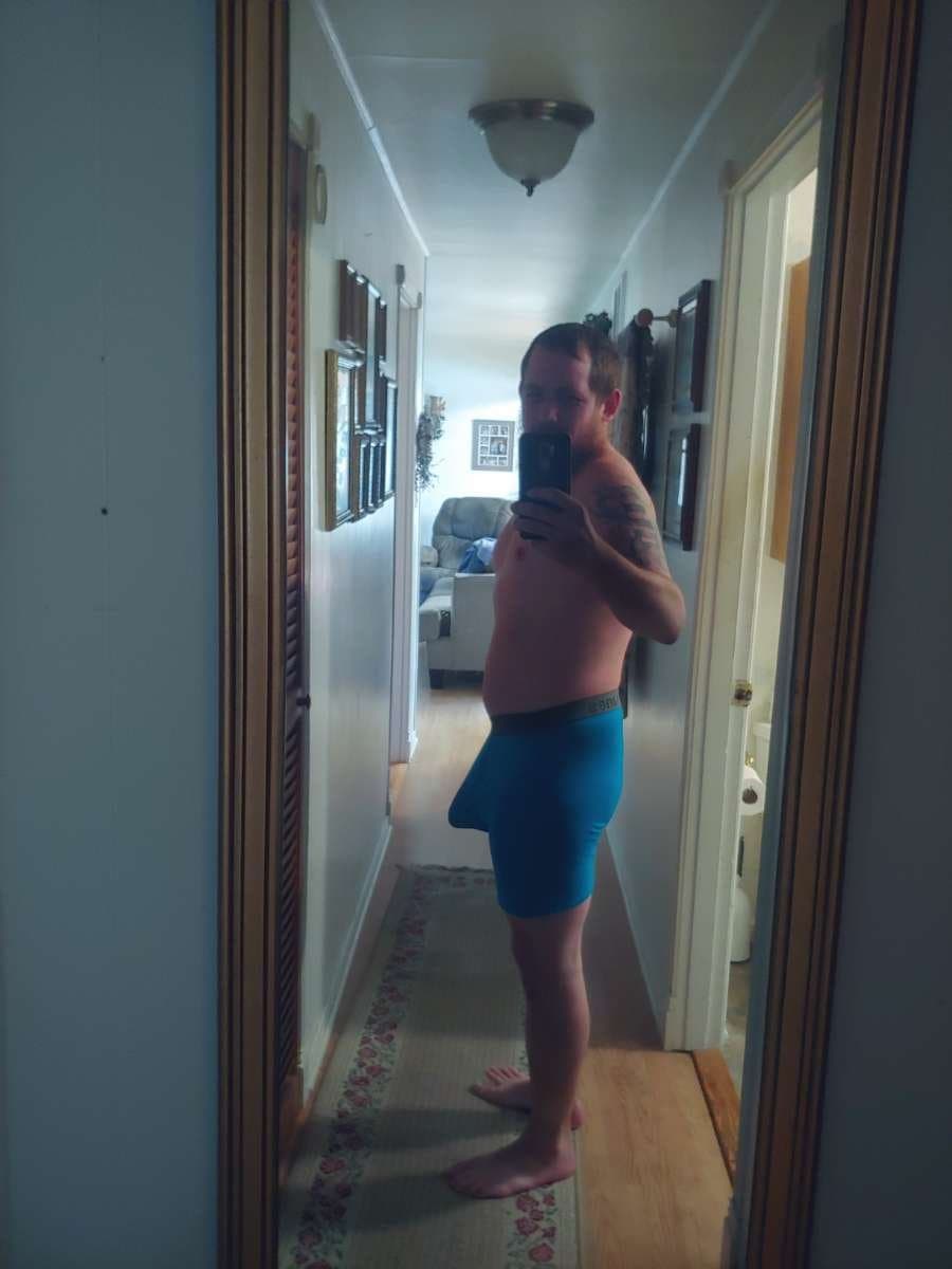 Click to view full size Rate my big blue bulge