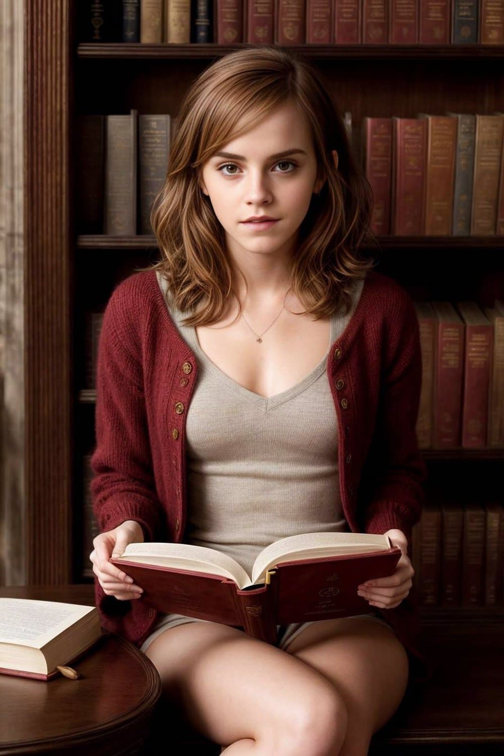 Adult Hermione Granger: Still The Bookworm (Nude AI Deepfake)