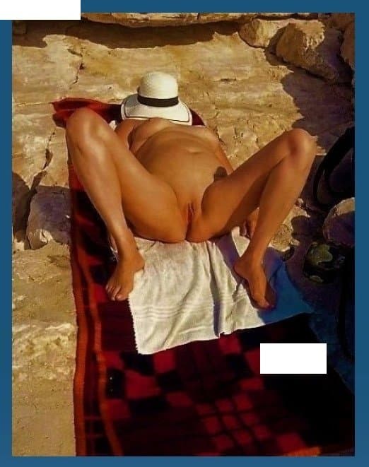 50yo chubby slut wife from Italy, nude beach