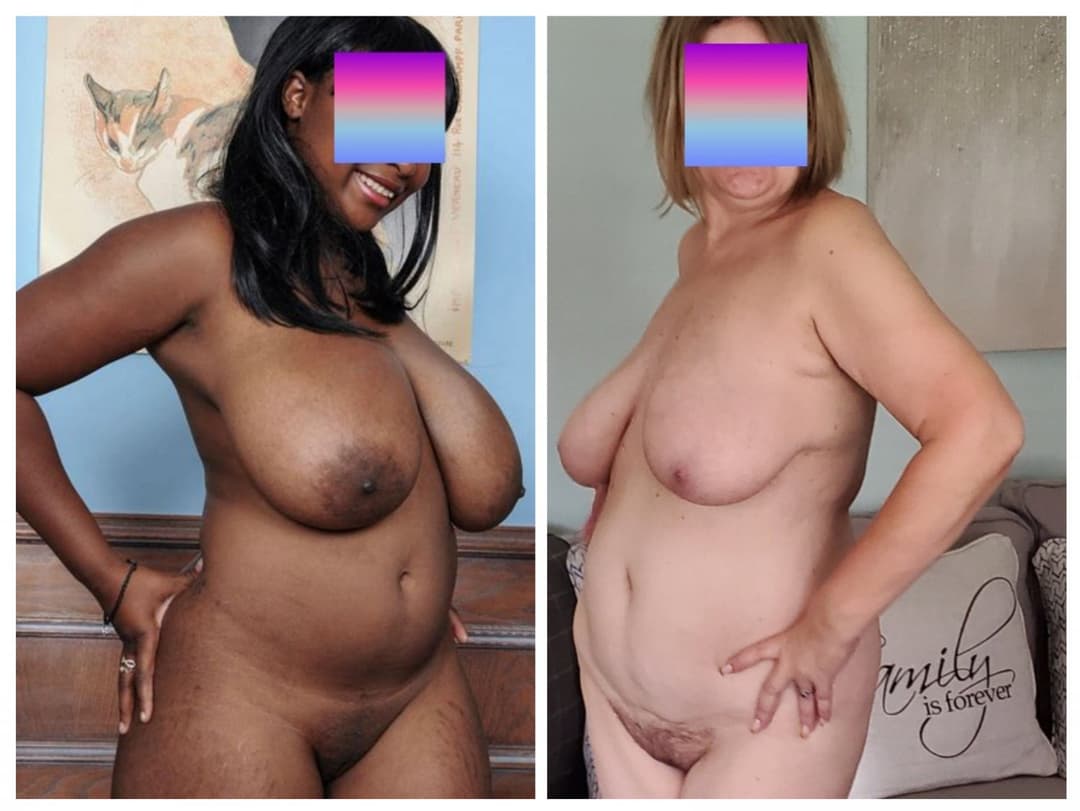 COLLAGE side by side comparison with some of the BIGGEST BLACK BOOBS on erome