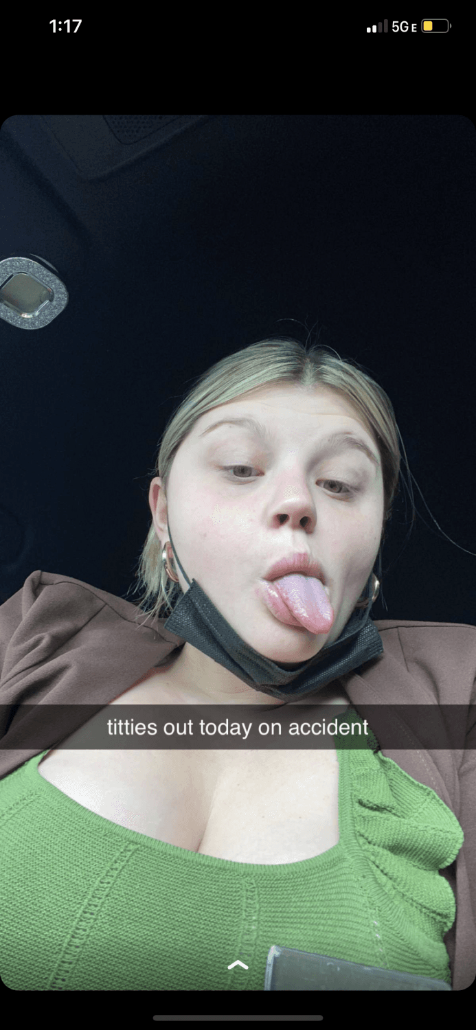 Click to view full size Blonde pig slut loves showing her pale tits