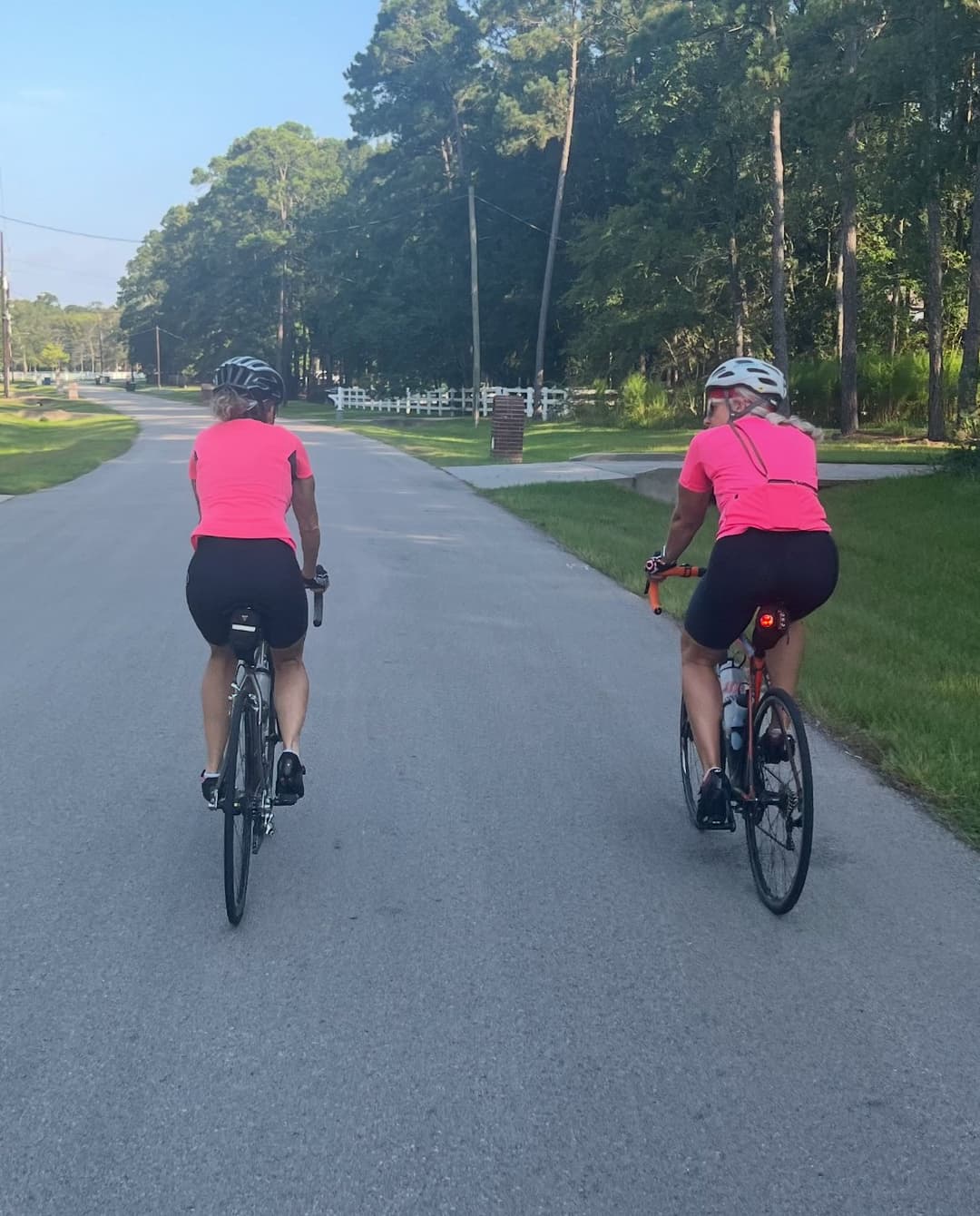 Wife’s hot little friend/GILF takes a dip in the pool after some cycling