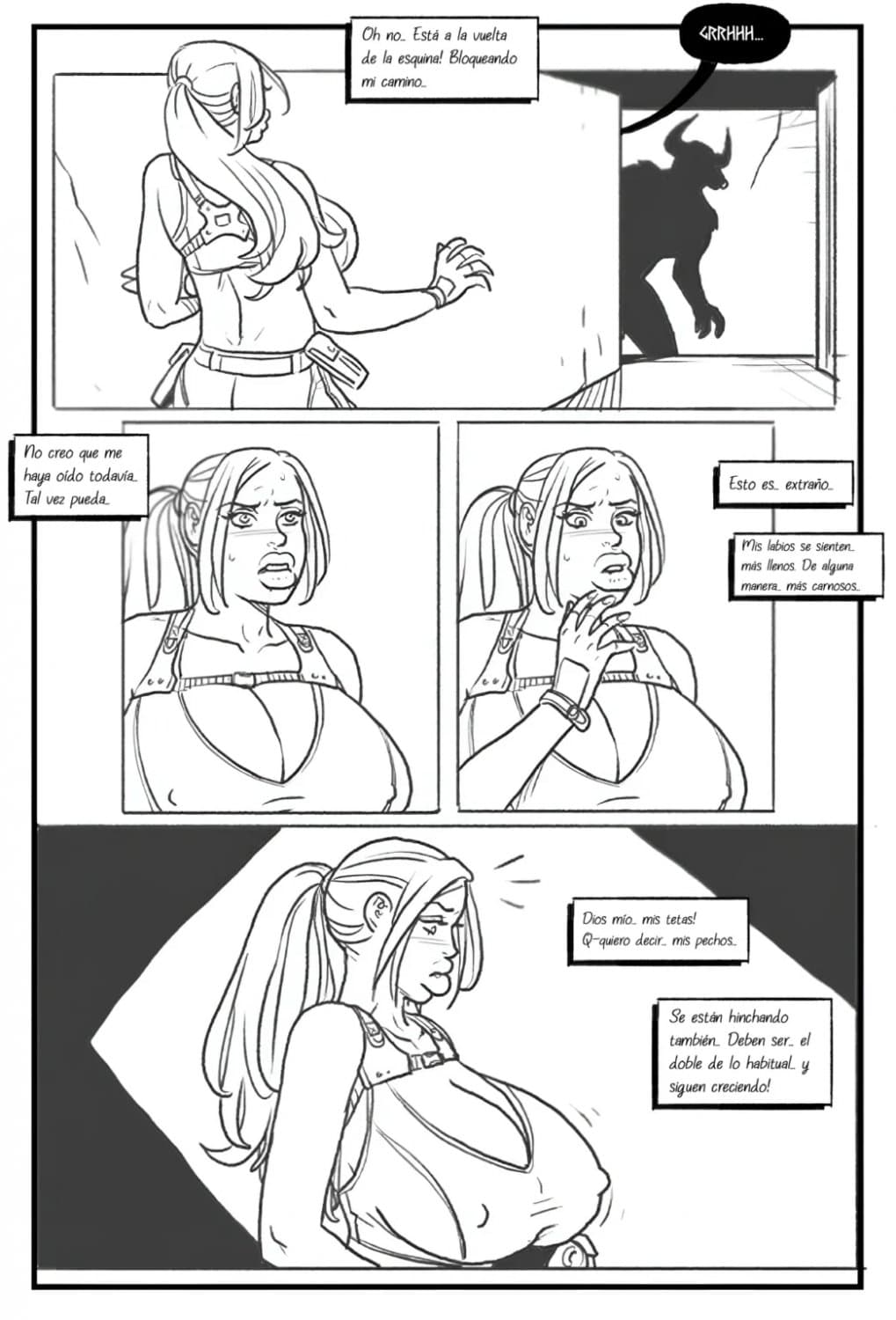 [comic] Lara Croft in the labyrinth of the minotaur (english - español)
