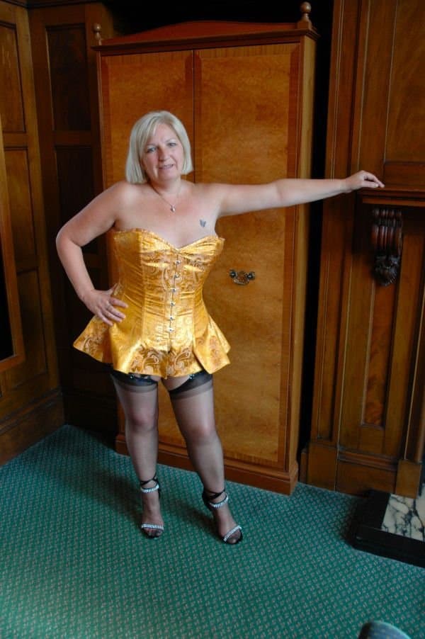 Uk mature blonde corset wife