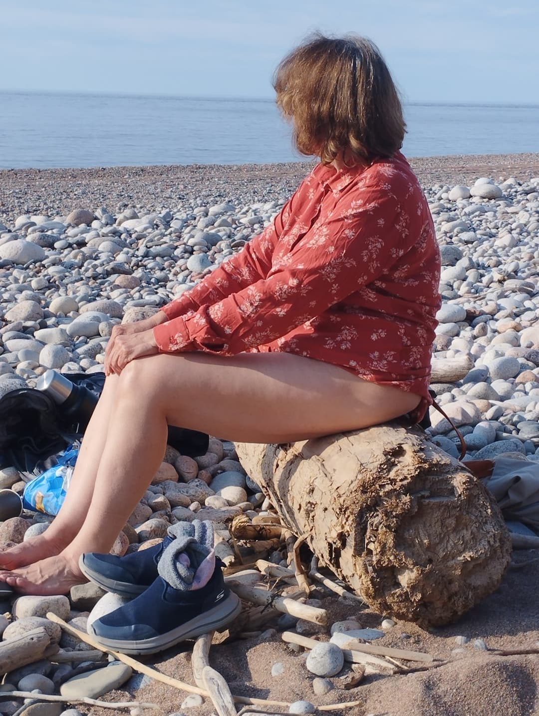 Enjoying with drift wood