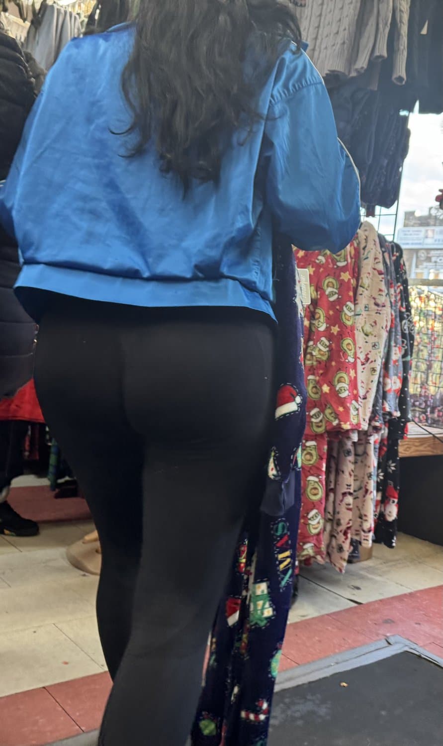 Slim Latina in black tights!