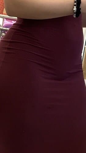 Tight, red dress on perfect body