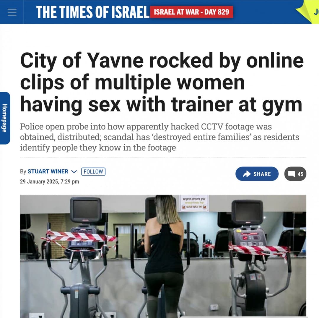 (2️⃣) yavne Israeli gym trainer leaked sex footage with married MILF ??