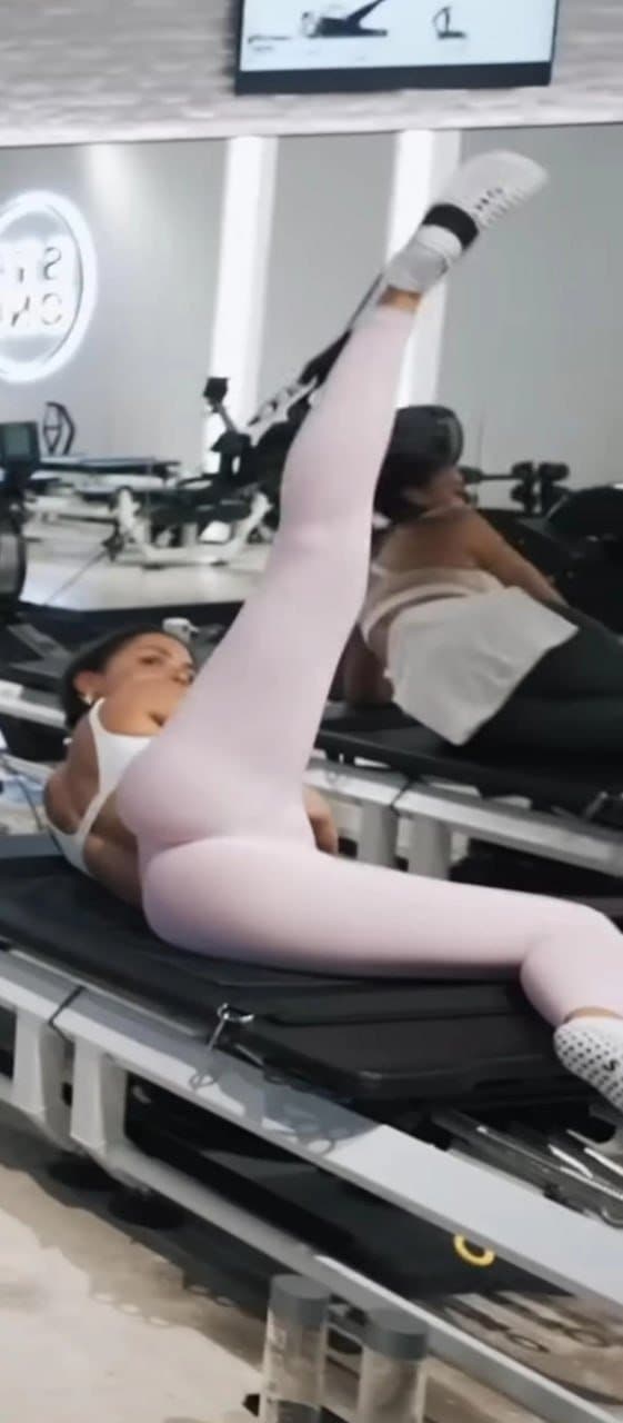 Anja Bla in Gym - Outlined Ass  and Pussy