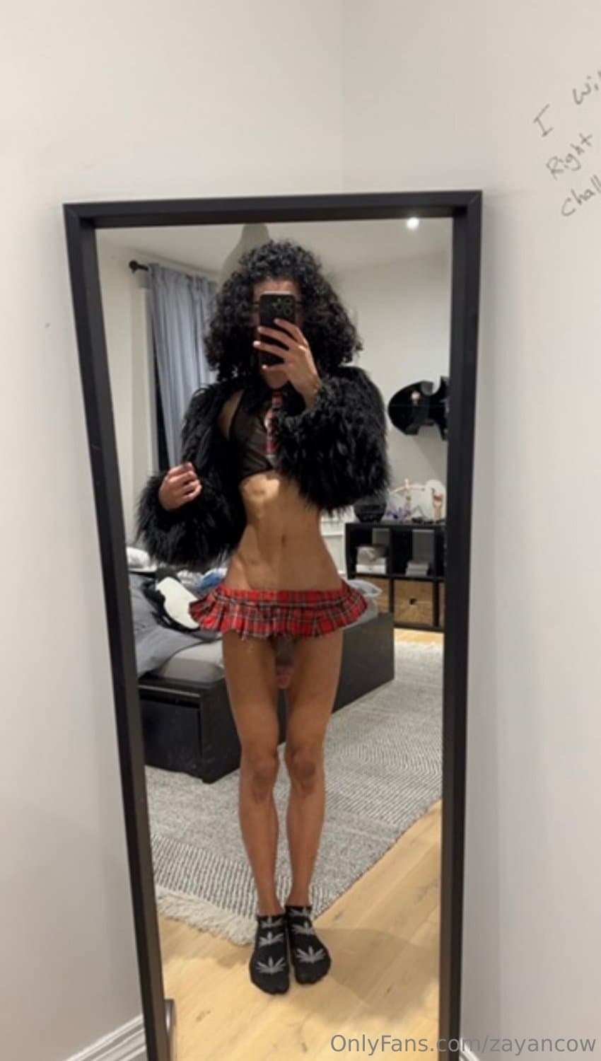 Teen trans with massive cock & sexy body shoots cum ropes - TS Zayan