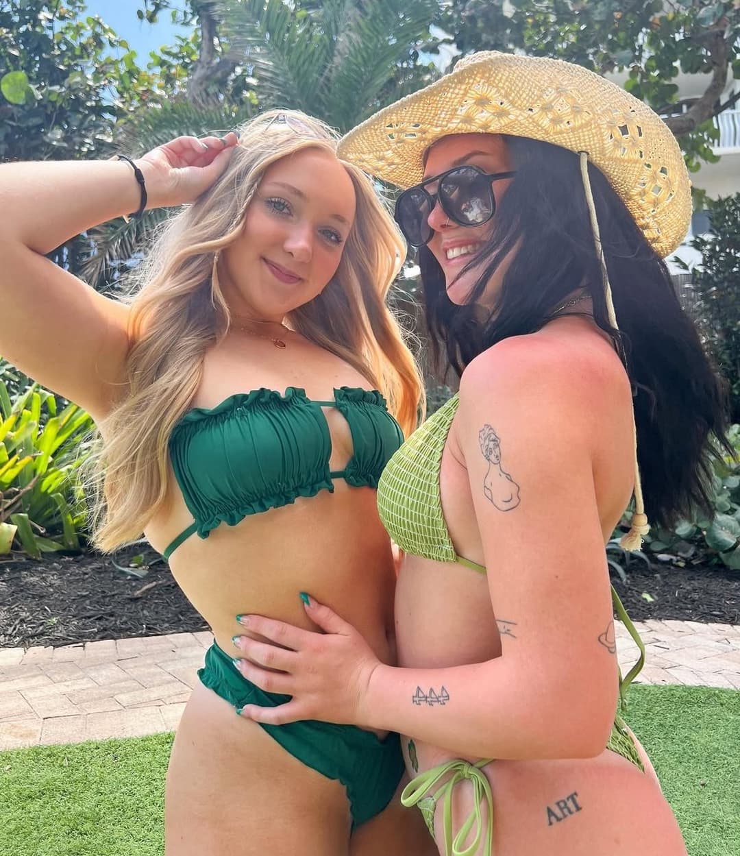 Cute Short & Curvy Southern Blonde College Sorority Bikini Baddie + Friends