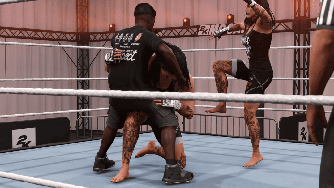 Giant Rhea Ripley and Rhea Ripley ballbusting Low Blow ?‍?