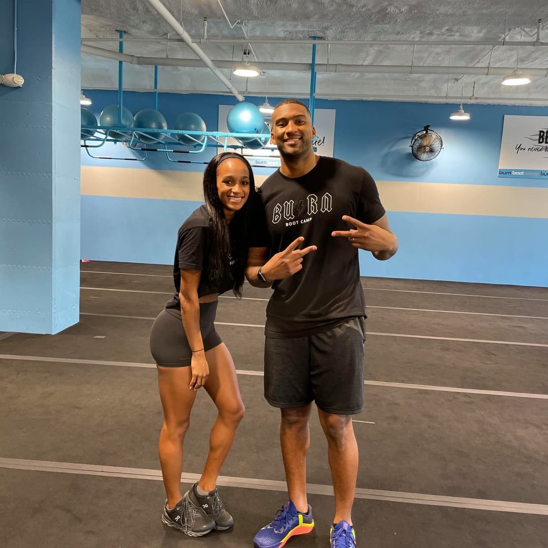 Fitness Couple having fun dark nipples