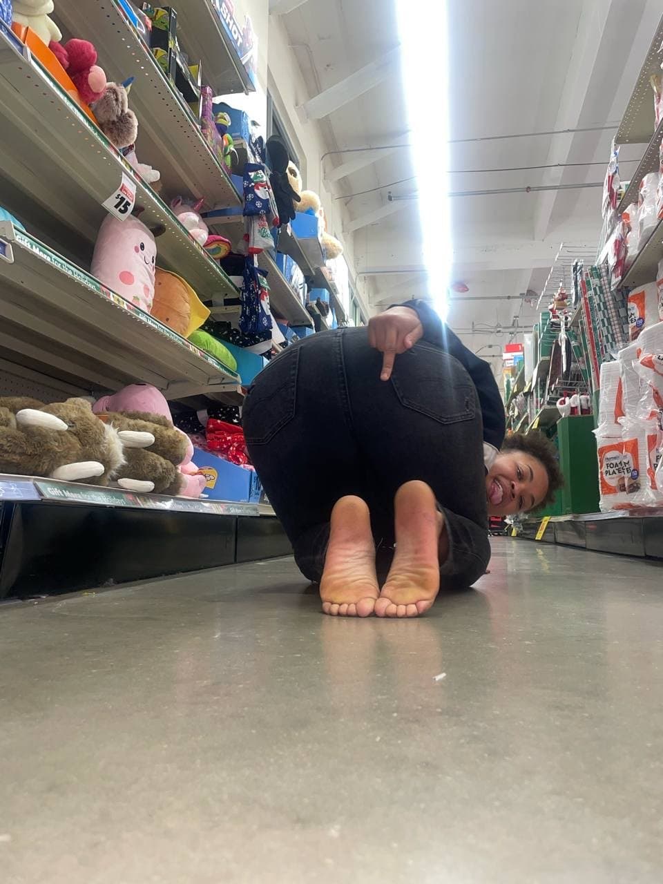 made the slut do all this in public ??even random people were watching her