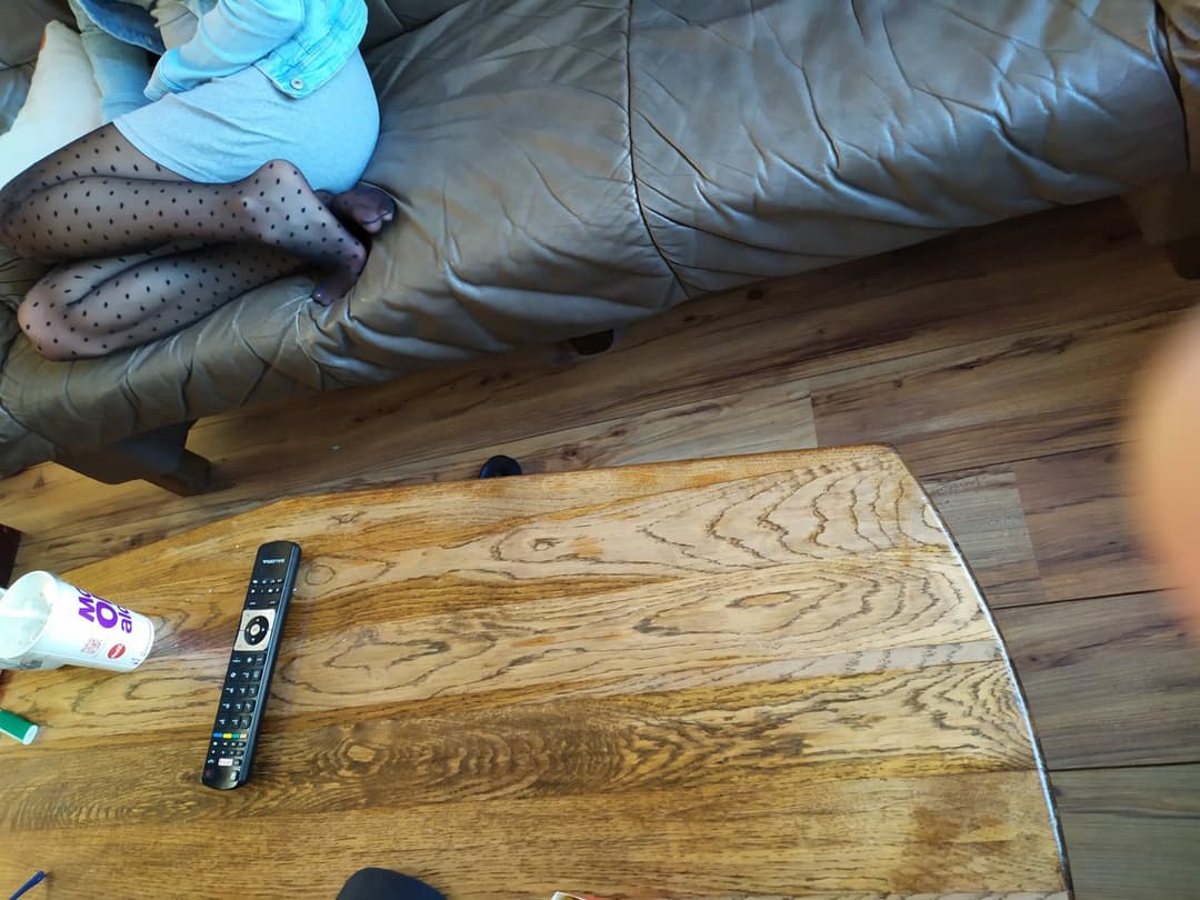 my wife best friend is Hot long legs Blonde with sexy feet in black pantyhose visit us creep shot