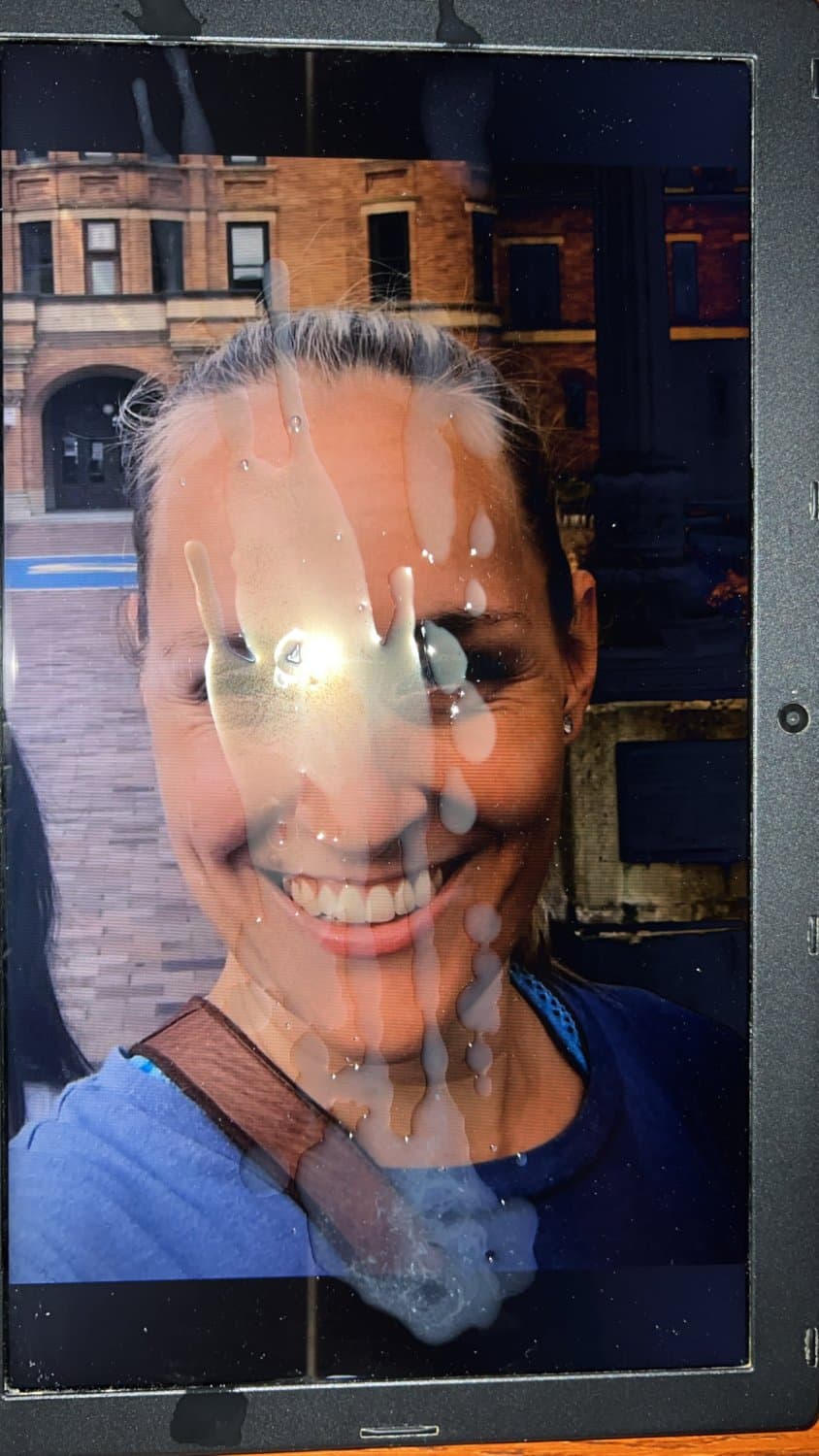 Click to view full size IRL Blonde blasted with cum. Punished with AI