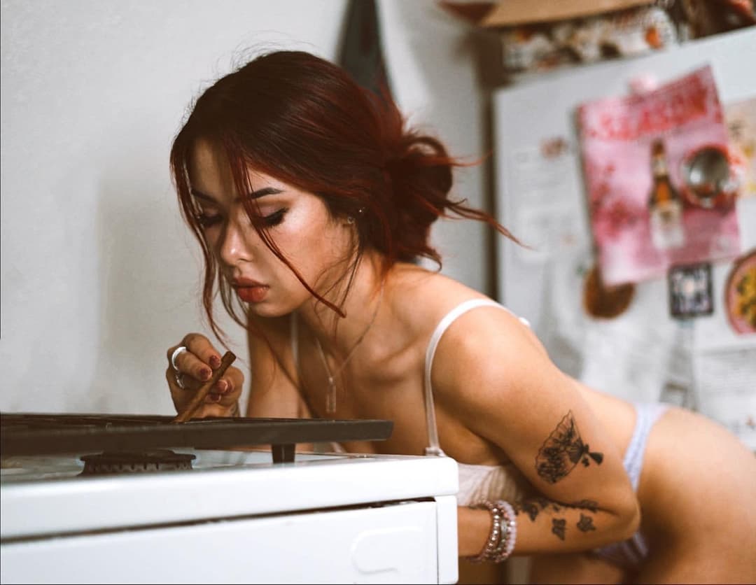 Mixed Japanese Asian ABG - Big Ass Asian Red Head Amateur Fucks BBC & Cums on Face