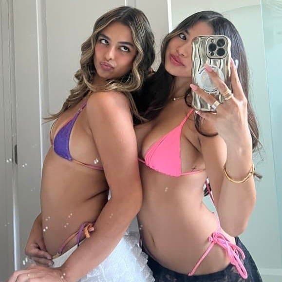 Krischelle Delgado - Huge Tits in Pink Bikini w/ Friends
