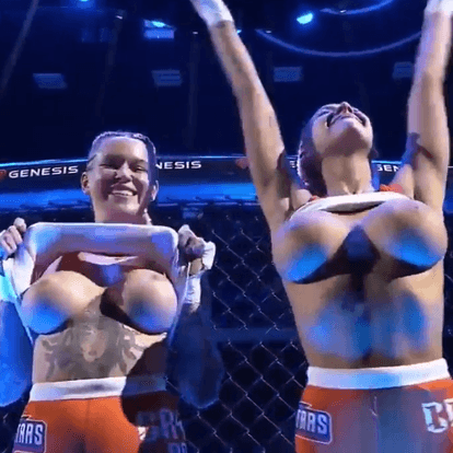 Fighters Flashing Tits Celebration