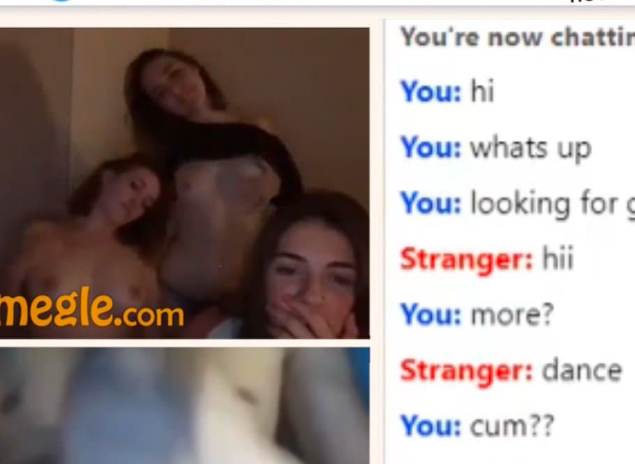 Three Hot and naked Omegle girls like to watch at a big dick in live chat