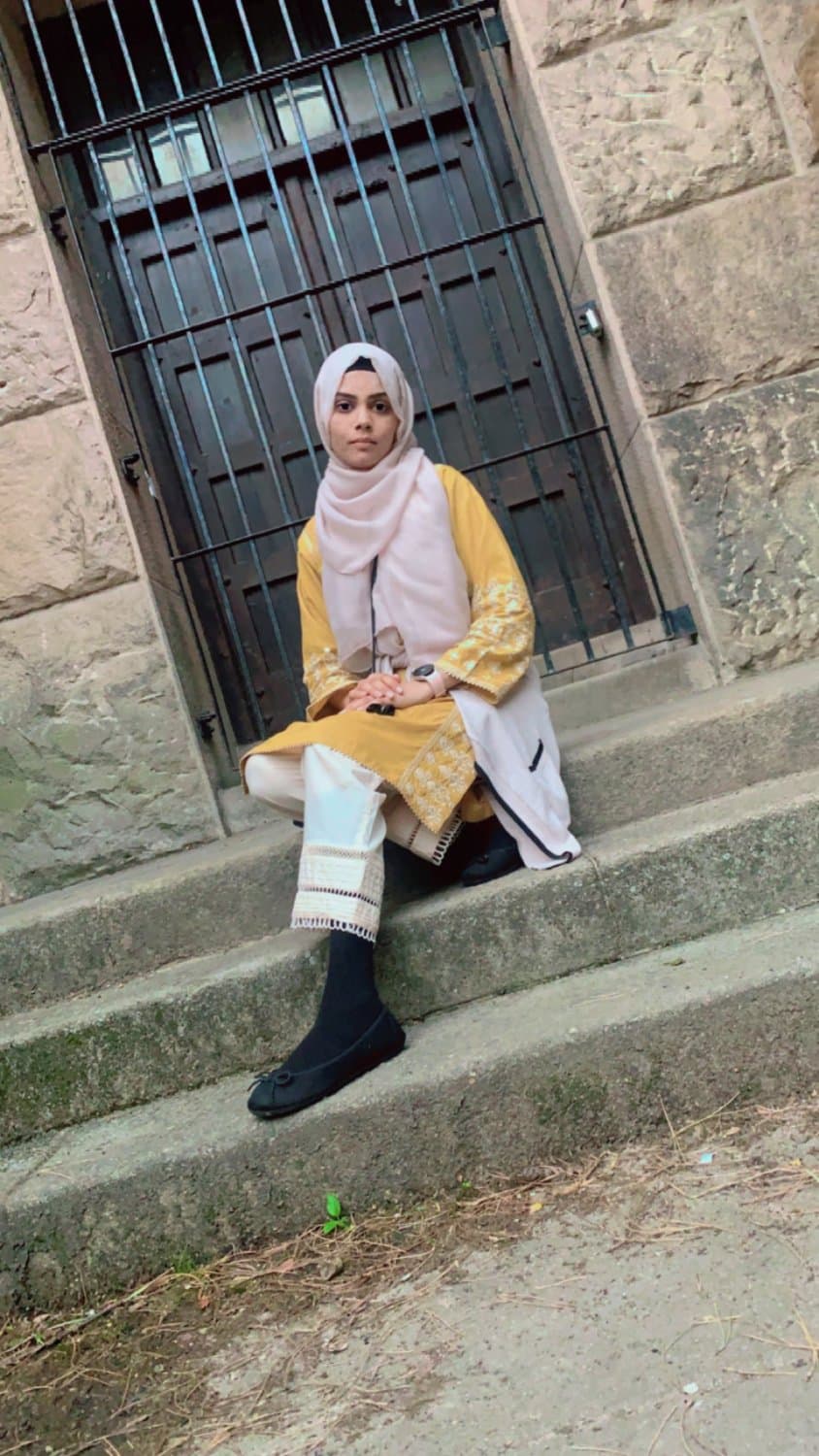 Hijabi in black knee socks