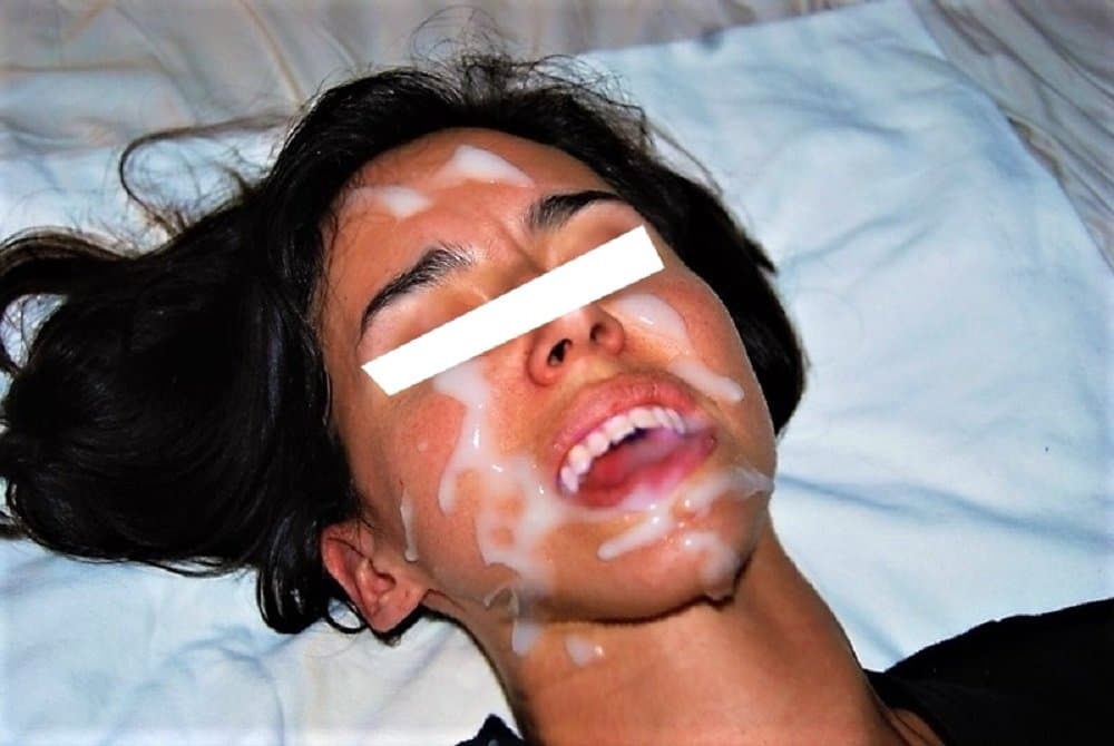 Well trained cumslut wife bukkake experience...again !