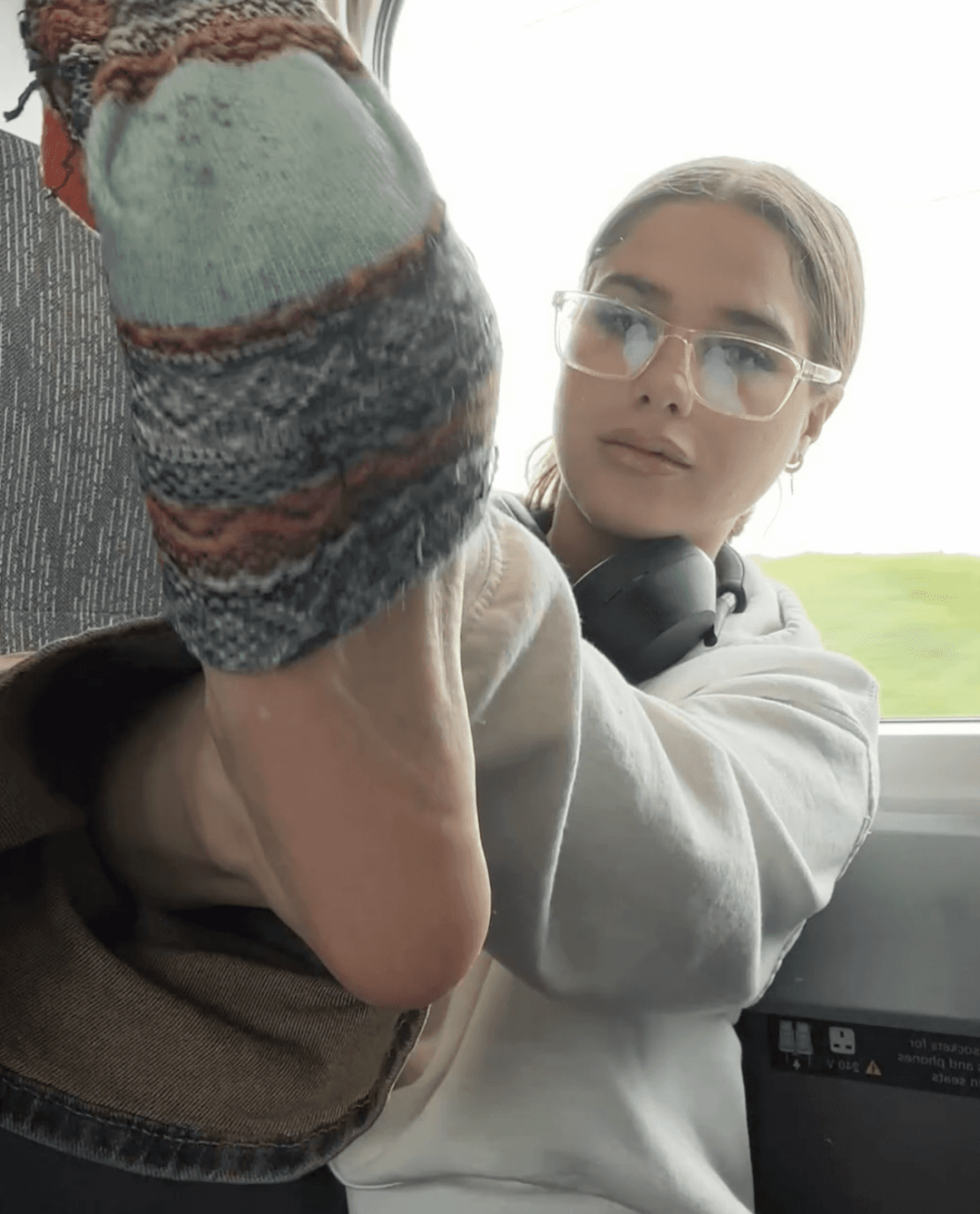 Click to view full size Shameless Foot Slut on the Train