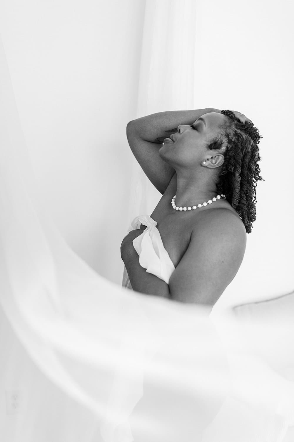 An Indoor Boudoir with Sheer Fabric