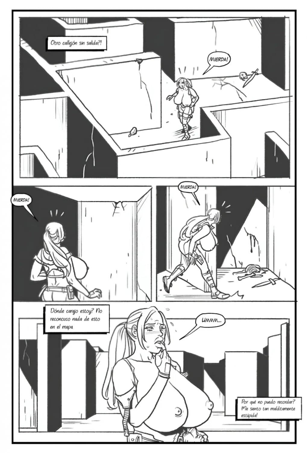 [comic] Lara Croft in the labyrinth of the minotaur (english - español)