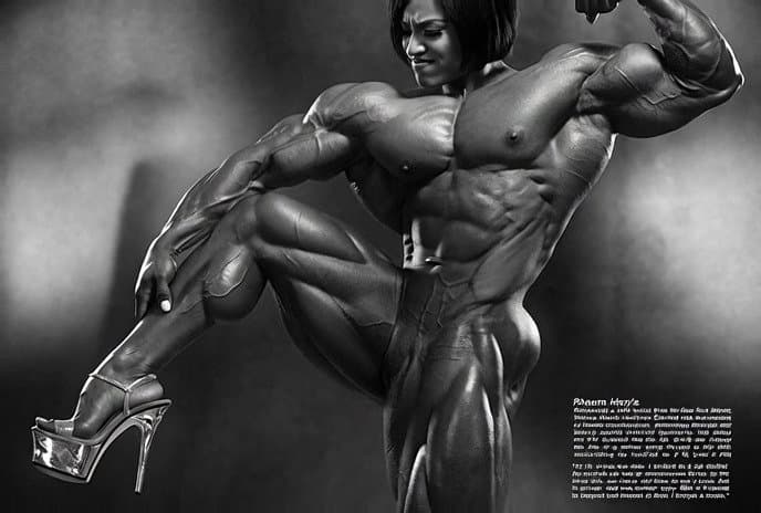 Bodybuilding strip at the women only club, she is the muscle dream of every girl