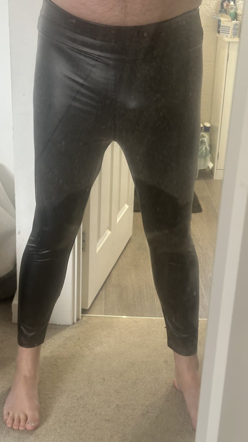 Love my new wet look trousers want to look more like a needy FAGGOT