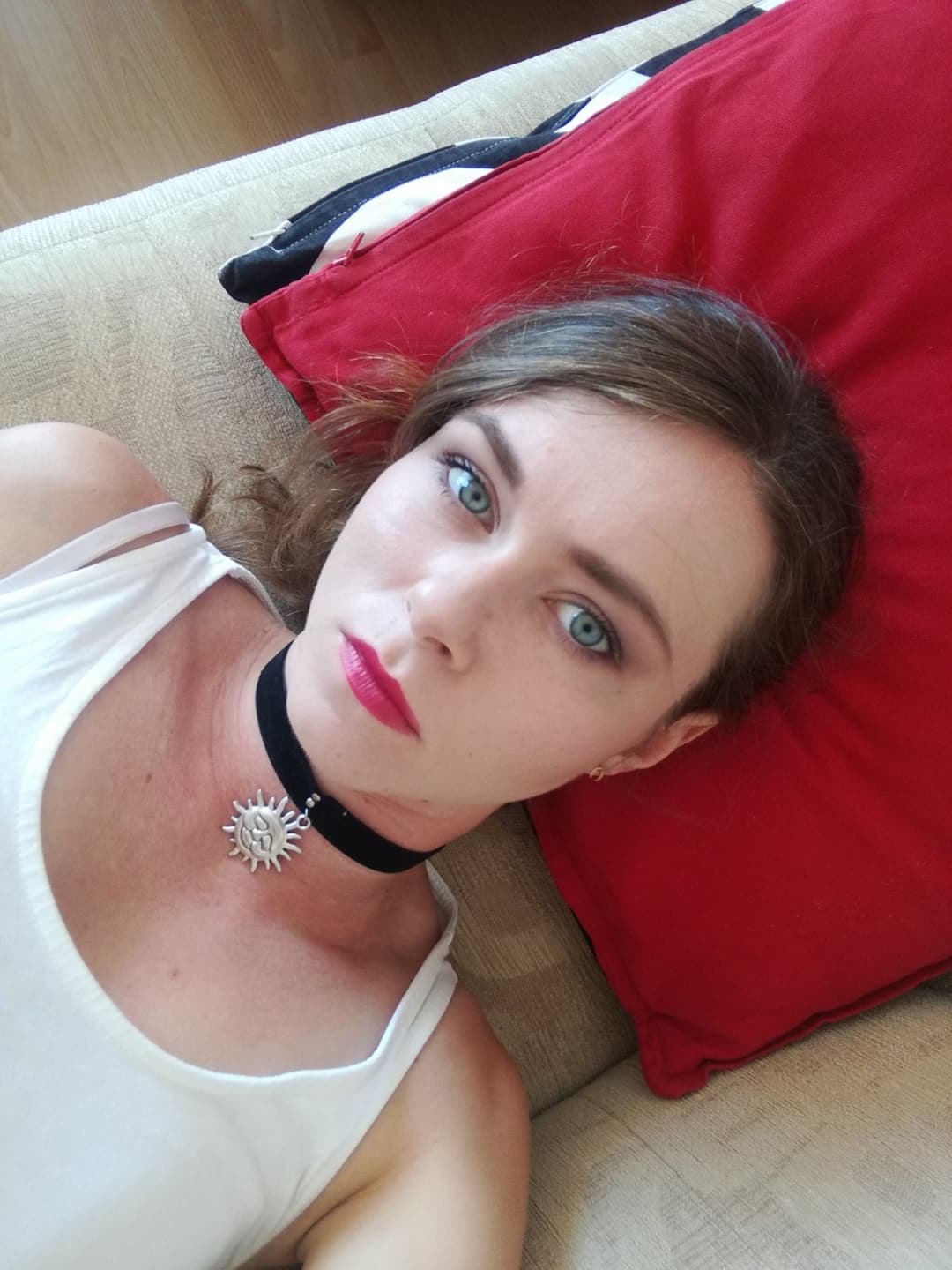 Horny flight attendant knows her charms